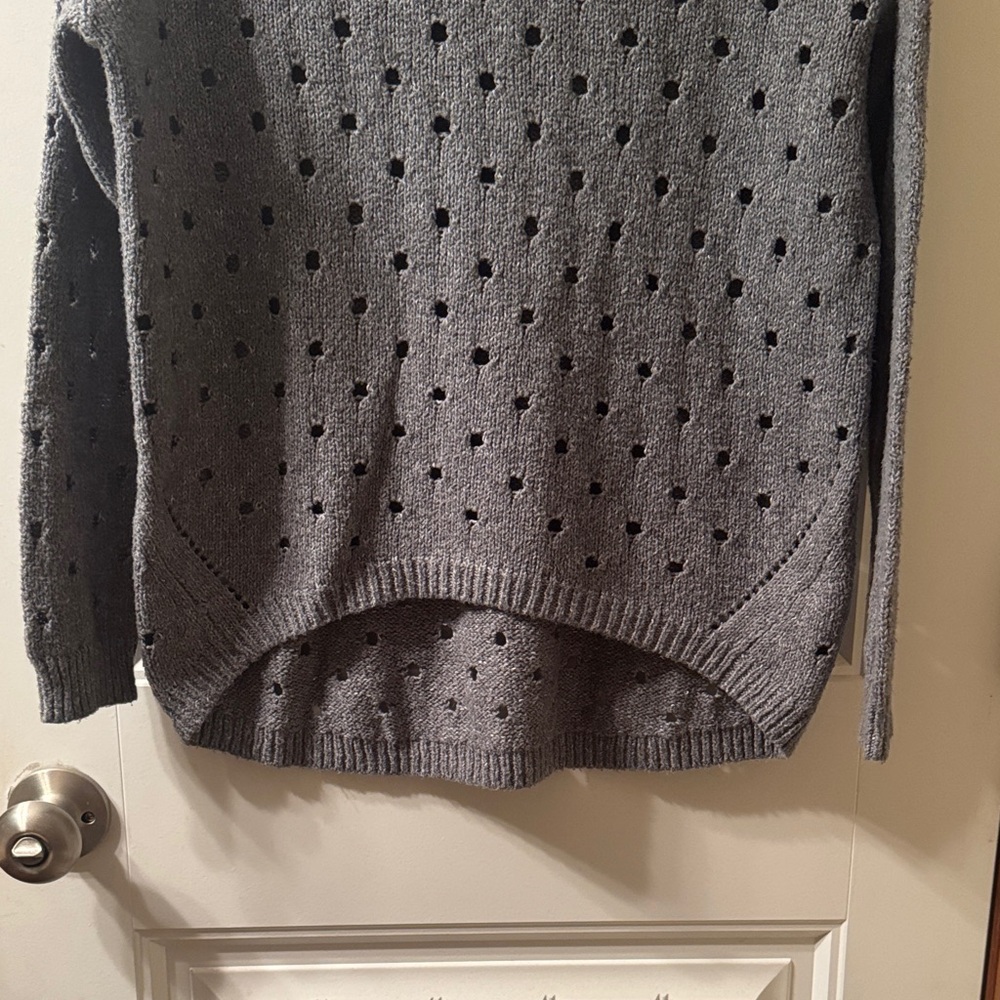 Maurices Charcoal Dot Pattern Crew Neck Sweater - Picture 4 of 7